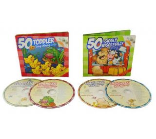 50 Toddler and 50 Giggly Wiggle Silly Songs   4 CD set —