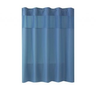 Hookless Plainweave Blue Sheer Window Shower Curtain —