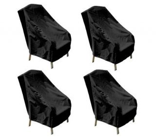 Mr. Bar B Q 4 Piece Patio Chair Cover Set   Black —