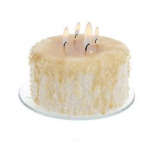 Decadent Frosted Cake Candle on Glass Plate by Valerie —