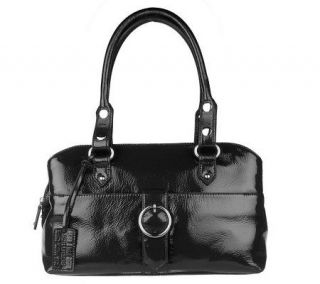 Butler Bag by Jen Groover Crinkle Patent Top Zip Satchel —