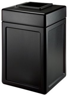 New Commercial Outdoor Trash Can Black 38 Gallon Garbage Can Easy