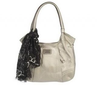 Isaac Mizrahi Live! Pebble Leather Shopper with Front Pockets
