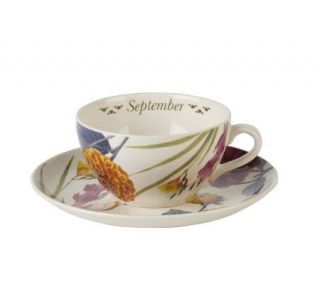 Spode Flower of the Month Cup and Saucer September —