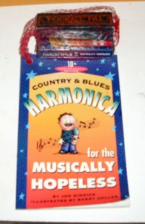 COUNTRY & BLUES HOHNER HARMONICA BOOK AND TAPE FOR THE HOPELESS 1984