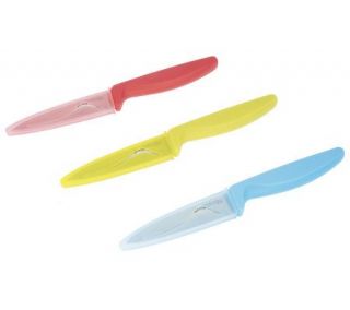 Prepology Set of 3 Multi Color Paring Knives with Sheaths —