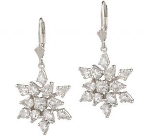 Sterling 5.80 ct tw White Topaz Snowflake Earrings —