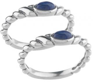 Southwestern Sterling Lapis Set of 2 Ring Guards —