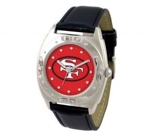 NFL Throwback Watch w/Black Leather Style Band —