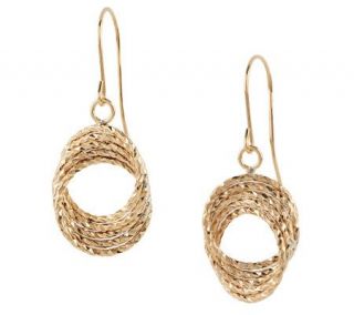 EternaGold Textured Love Knot Dangle Earrings 14K Gold —