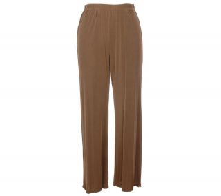Citiknits Solid Wide Leg Pull on Pants with Side Slits —