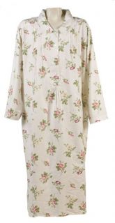 Laura Ashley Floral Print Flannel Nightgown —