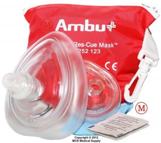 Ambu CPR Res Cue Mask Professional Adult Infant in Red Soft Pocket