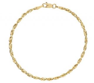 Classic 14K Gold Twisted Shimmer Rope Bracelet, 1.0g —
