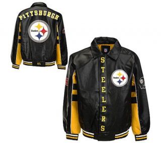 NFL Pittsburgh Steelers Faux Leather Jacket —