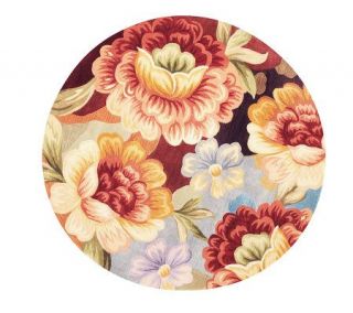 Royal Palace Watercolors Floral Dream 7 Round Wool Rug —