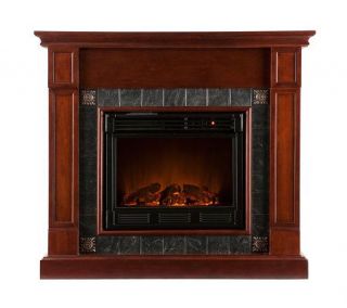 Arragon Electric Fireplace   Mahogany w/Dark Gray Faux Slate   H354660