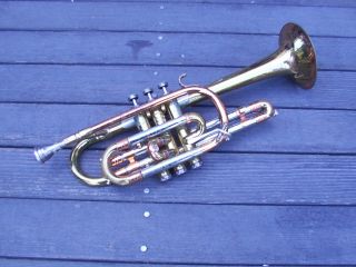  Getzen Super Deluxe tone Balanced Cornet band instrument horn rare old