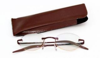 Computer Reading Glasses Dual Powered Rimless Oval