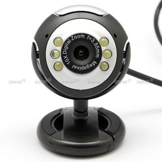 Webcam 12MP Camera USB PC with Microphone 6 LED