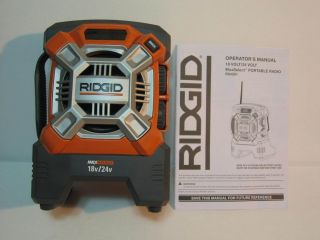 Ridgid R84081 18V 24V Cordless Radio with iPod iPhone and  Input