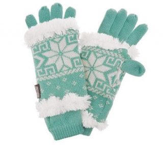 MukLuks 3 in 1 Weather Resistant Snowflake Knit Glove —
