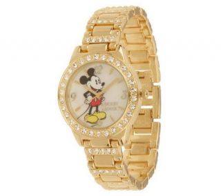 Disney Mickey Mouse Crystal Accent Bracelet Watch —