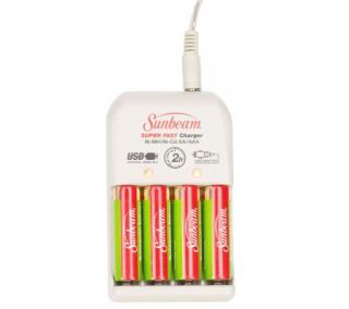 Sunbeam Intelligent Battery Charger w/4 AA & 4 AAA Ni mH Batteries