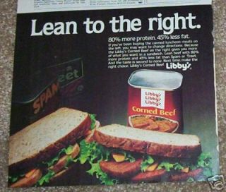 1982 Ad Libbys Canned Corned Beef Sandwich Print Ad
