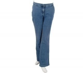 Denim & Co. Regular Modern Waist Stretch Denim Trousers —