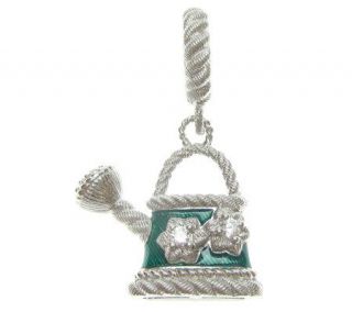 Judith Ripka Sterling Diamonique Watering Can Charm —