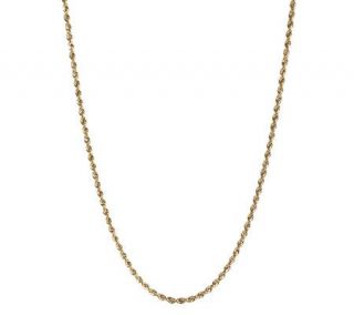 19 Twisted Rope Chain Necklace 14K Gold, 1.5g   J261276