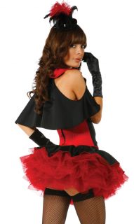  Halloween Cancan Dancer Burlesque Old Fashioned Costume /w Cape @v3270