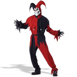 Mens Evil Twisted Joker Fancy Halloween Costume s M L