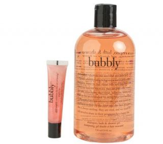 philosophy cheers pink bubbly shower gel & lip shine duo w/gift bag 
