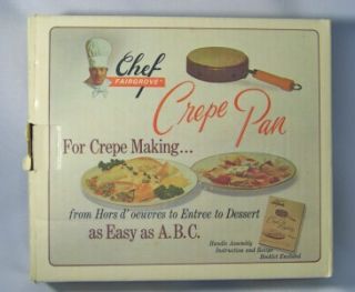  New Old Stock CHEF FAIRGROVE CREPE PAN Original Box 1976 UNUSED Minty