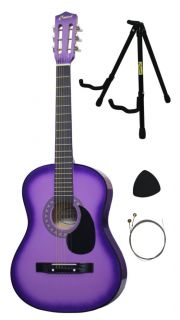 New Crescent Beginners Handmade Purple Acoustic Guitar Stand and