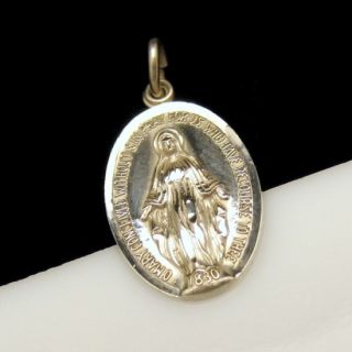 Creed Sterling Vintage Miraculous Medal Mary Catholic Blessed Mother