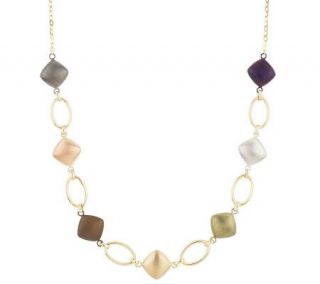 Colors of Gold 18 Cushion and Oval Link Necklace 14K Gold —