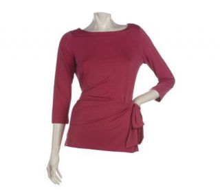 Kelly by Clinton Kelly 3/4 Sleeve Top with Wrap Detail —