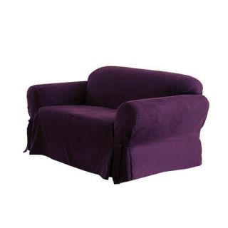 3pc Set Micro Suede Purple Couch Sofa Cover Loveseat Chair Slipcover