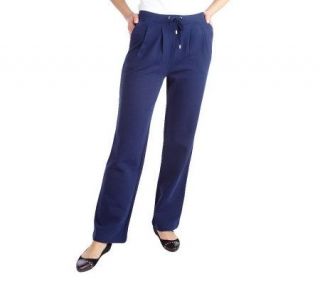 Isaac Mizrahi Live French Terry Pleat Front Trousers —