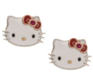 Hello Kitty Diamonique Sterling Klassic Kitty Stud Earrings — 