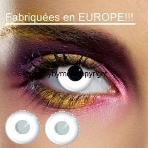  Couleur Blanche Blanc Lenses White Contact US Halloween Gothic