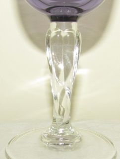 Cristal DArques Purple Amethyst Twisted Stem Flared Wine Goblet