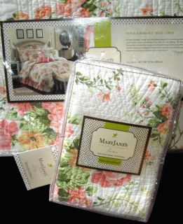 Mary Janes Shabby Rose Vintage Cottage Chic Twin Quilt