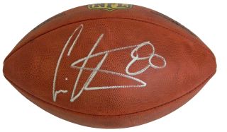 Cris Carter signed Wilson Duke official NFL game football. Item comes
