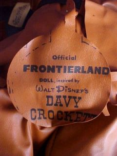 Vintage 23 Disneyland Davy Crockett Doll w/ Hat Tag Gund Official