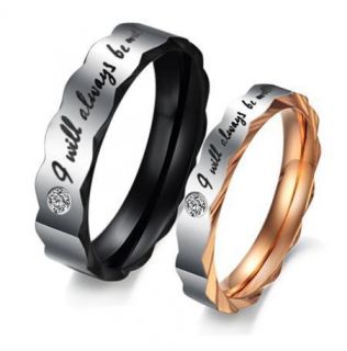 New Titanium Steel Promise Ring Couple Wedding Bands Engagement Many