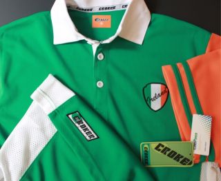 Croker Ireland Rugby Jersey NWT Shirt Mens Small Green Rubber Buttons